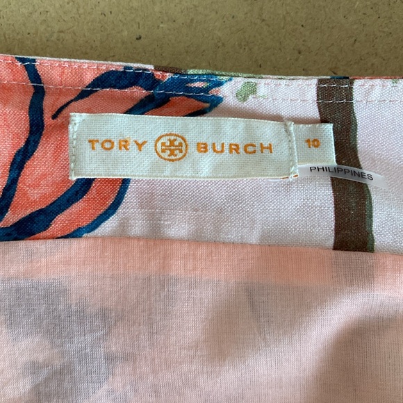 Tory Burch Pink Print Dress. Sleeveless with Button Front. Size 10 - Picture 5 of 9